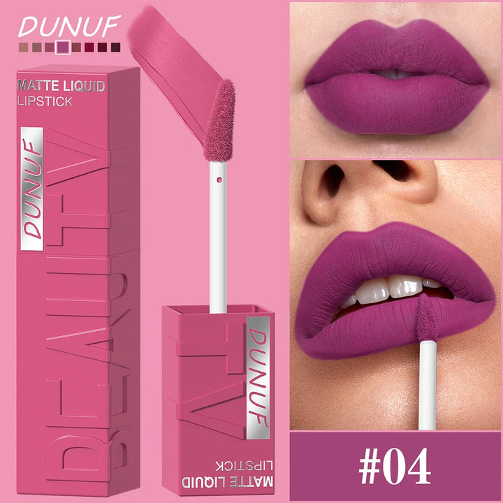 DUNUF Matte Velvet Lipstick – Long-Lasting, Waterproof &amp; Non-Transfer