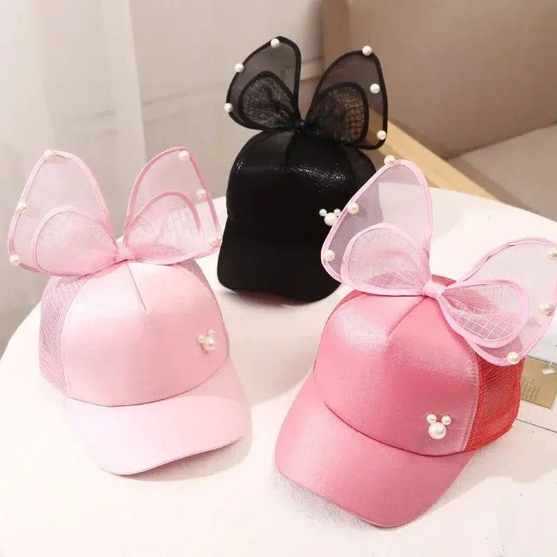 Childrens Big Bow Cartoon Baseball Caps