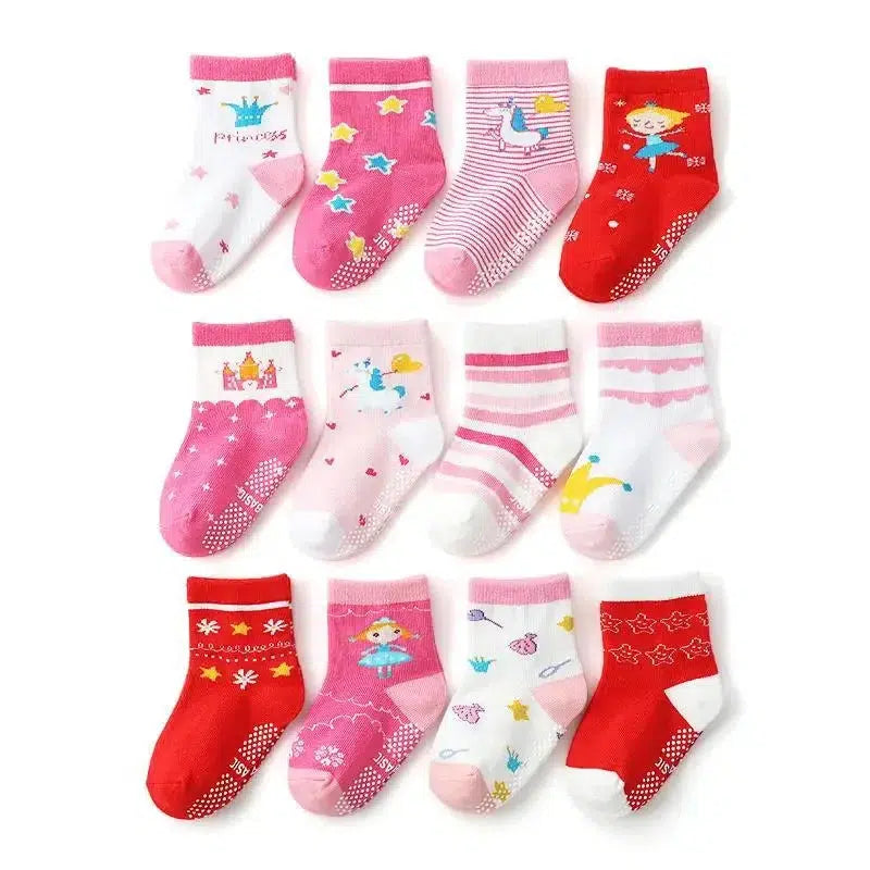 12 Pairs/Lot Cotton Baby's Socks-Bennys Beauty World