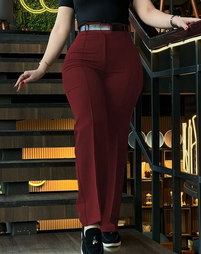 Women's Pants Spring Elegant Office Lady High Waist Pants