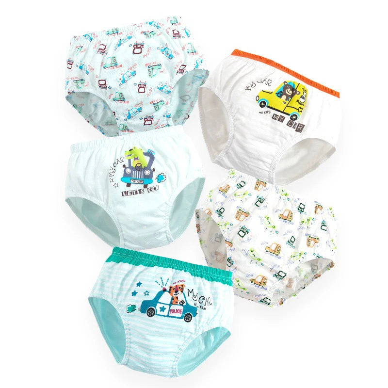 Boys Cotton Cartoon Briefs Multipack | Dinosaur &amp; Truck Print
