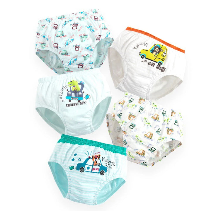 Boys Cotton Cartoon Briefs Multipack | Dinosaur &amp; Truck Print