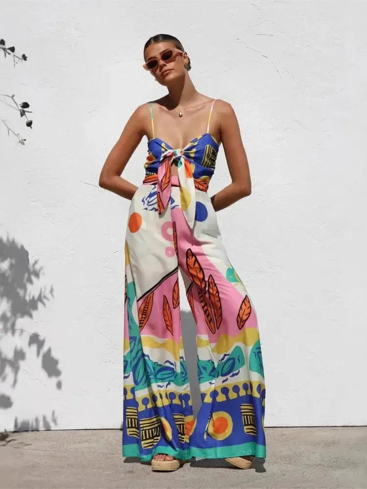 Bohemian Spaghetti Strap Jumpsuit for Women-Dress-Bennys Beauty World