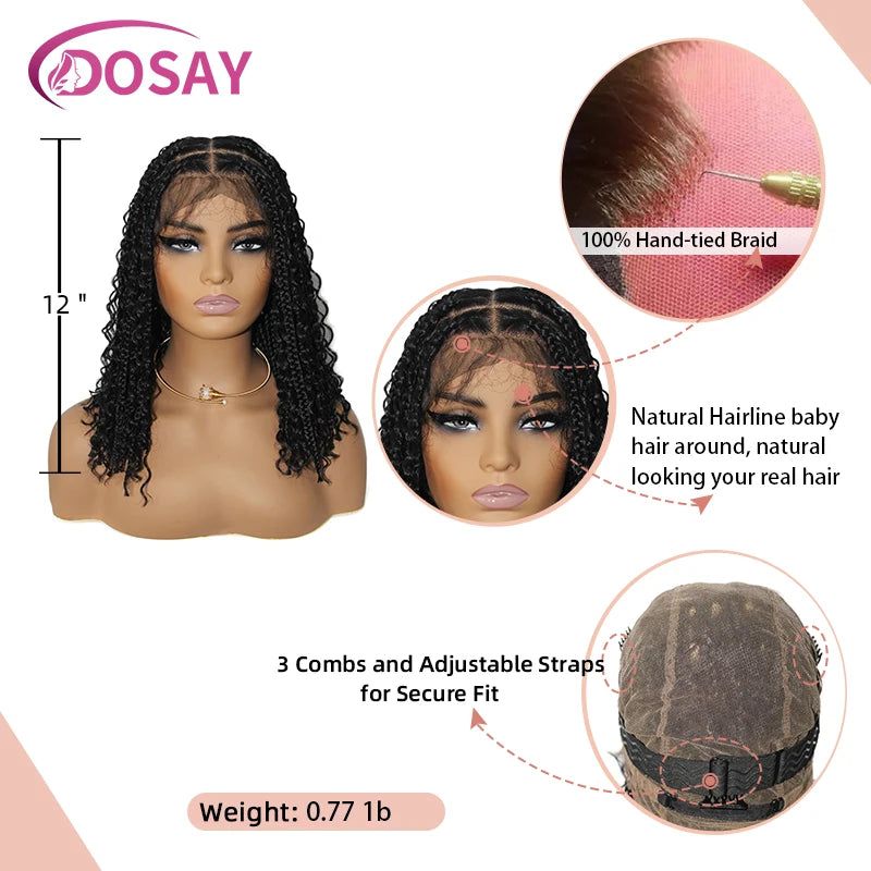 Synthetic Braided Curly Wigs Short Bob Wig