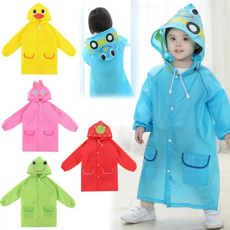 Waterproof raincoat for kids featuring cartoon animals-Suit-Bennys Beauty World