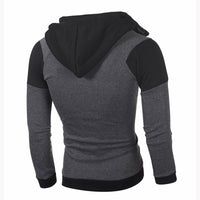 Men's Hooded Sweatshirts Colorblock Double Zipper Sweatshirt-Clothing-Bennys Beauty World