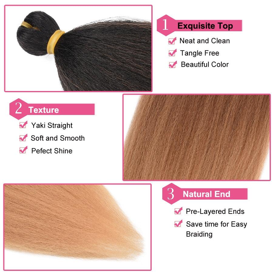 Synthetic Ombre Braids Extensions Senegal Twist Yaki Straight Crochet Hair-hair extensions-Bennys Beauty World