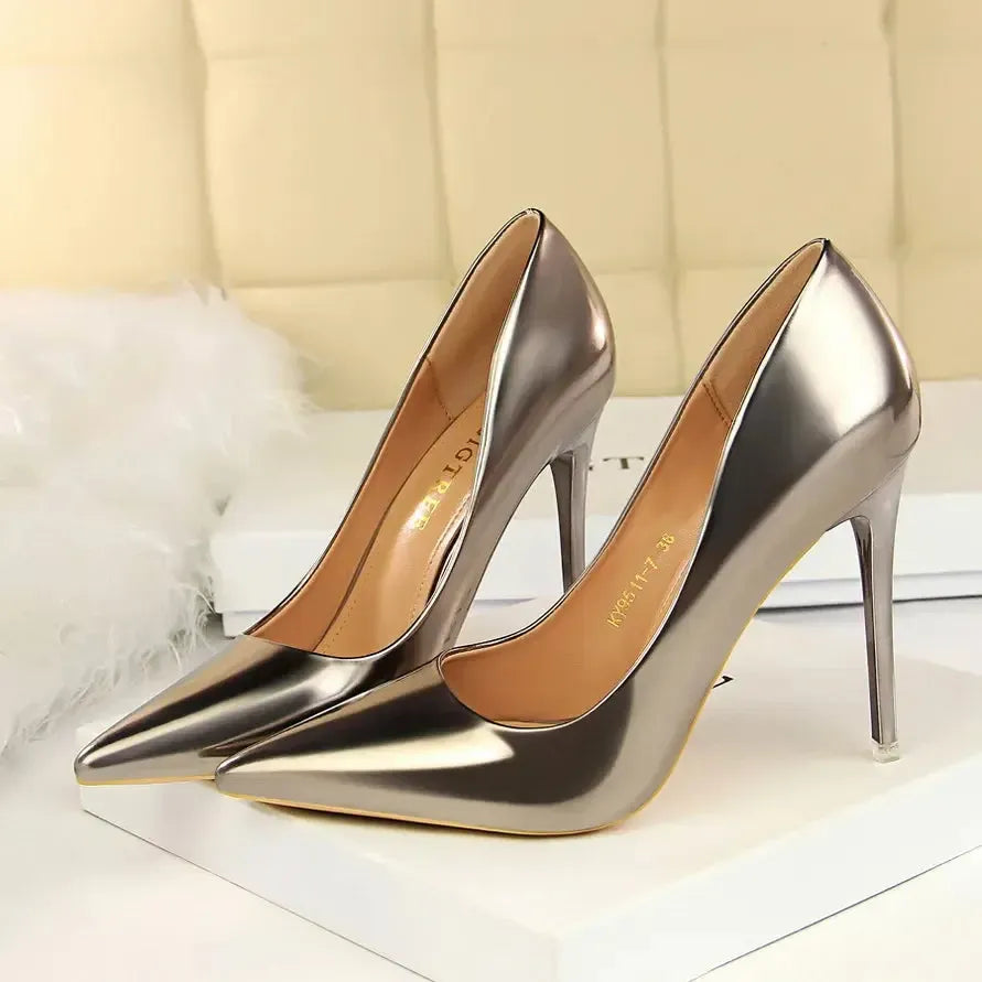 Women Patent Leather Pumps High Heels-Shoes-Bennys Beauty World
