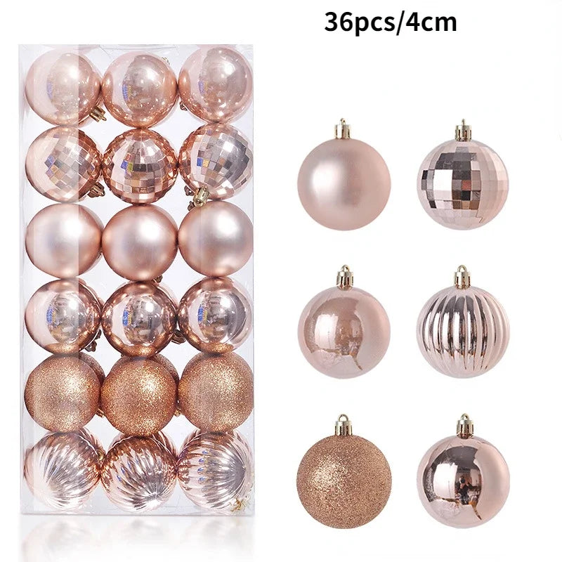 1Box 24/36pcs Christmas Ball Christmas Tree Ornament