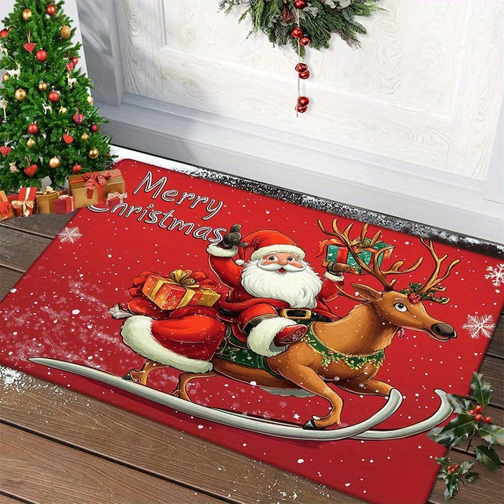 Christmas Door Mat Red Santa Claus