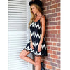 Women's Casual Wave Texture, Halter Top Loose Short Dress, Suitable for Home, Office Attendance-Bennys Beauty World