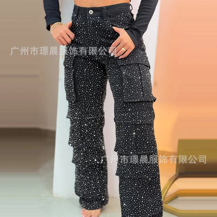 Women's High Waist Jeans Denim Casual Pants