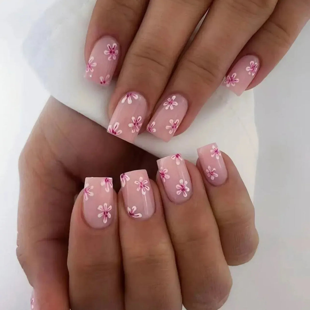 Short Square Press-On Nails – 24 Pcs Acrylic False Nail Tips | Bennys Beauty World-Nails-Bennys Beauty World