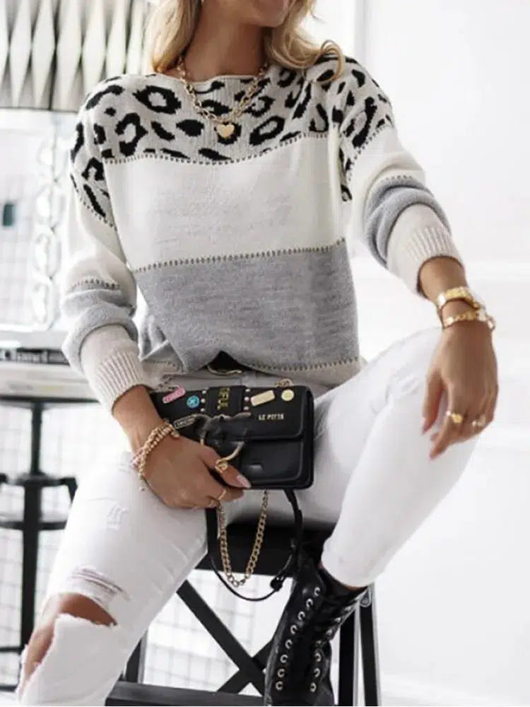 Women's Leopard Knitted Sweater