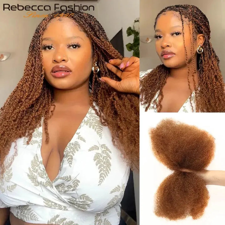 Brazilian Afro kinky Bulk Human Hair For Braiding Remy Hair-Hair Accessories-Bennys Beauty World