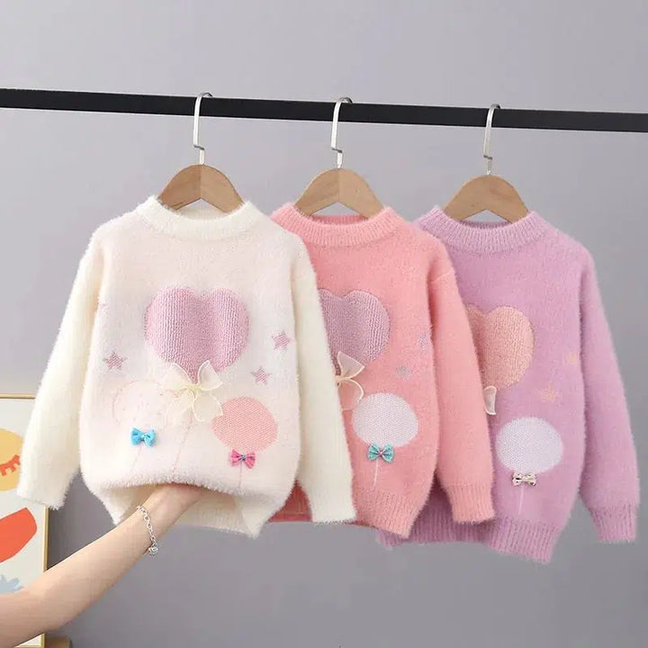 Winter Sweaters For Girls Knit Lace Butterfly-knot Sweaters