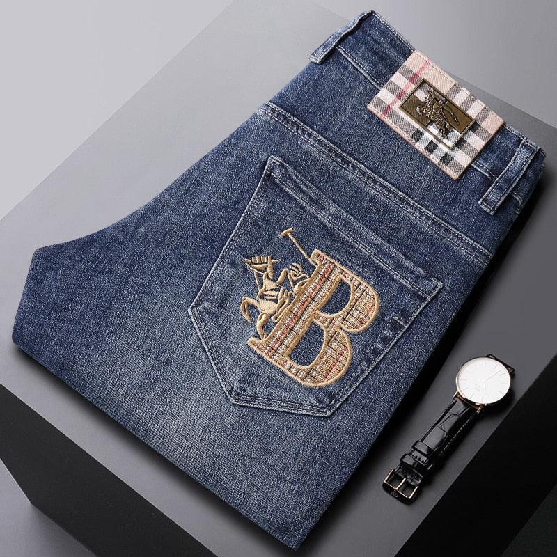 Men's Summer Denim Pants Jeans Men High-End Straight Pants-pants-Bennys Beauty World