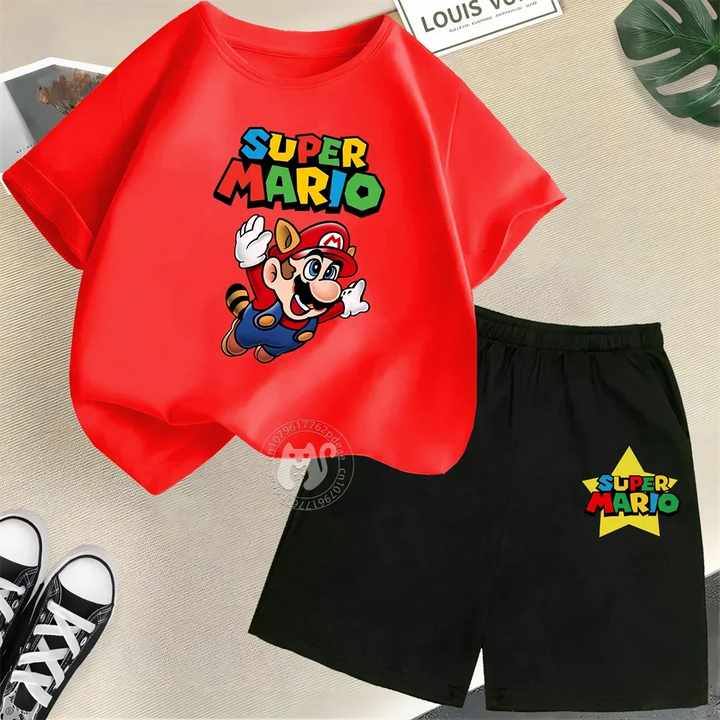 Summer Kids Cotton T-shirt + Shorts Set-Outfit Sets-Bennys Beauty World