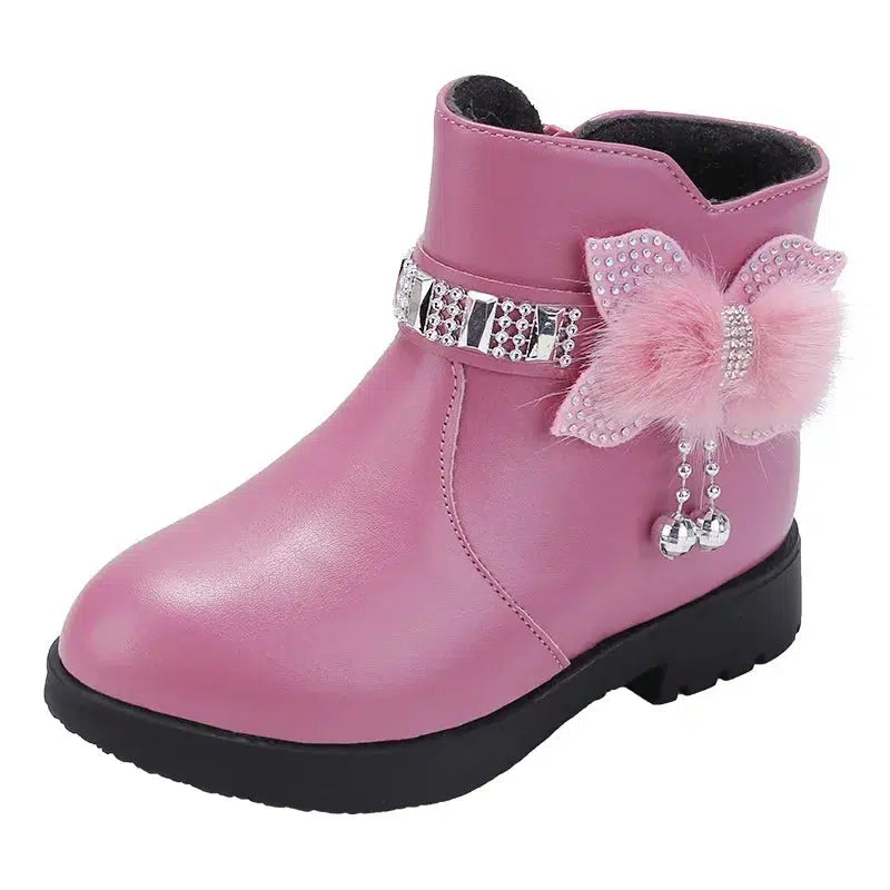 Children's Shoes Girl Mid Length Warm Leather Boots-Shoes-Bennys Beauty World