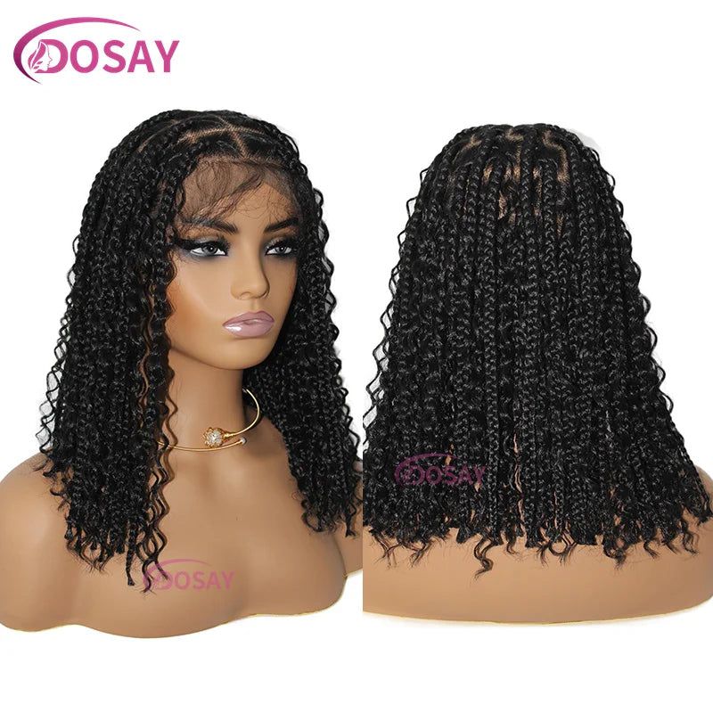 Synthetic Braided Curly Wigs Short Bob Wig