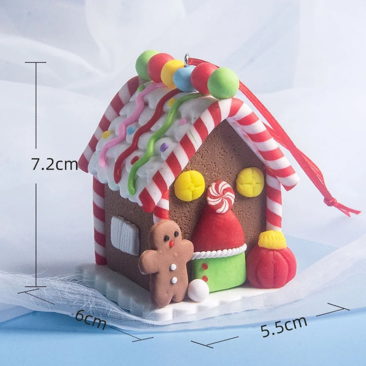 5 pcs House Ornaments Holiday Christmas Tree Ornament