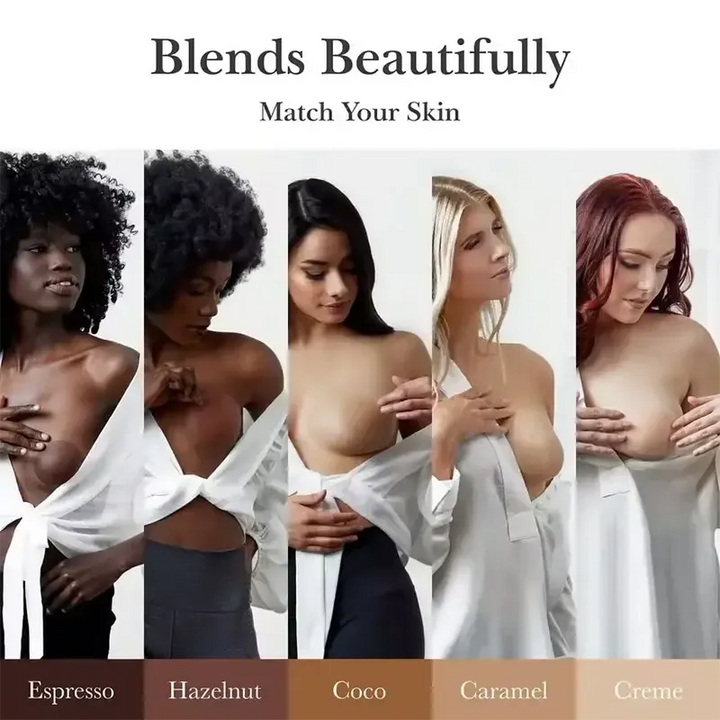 Braless Seamless Nipple Cover Ultra Thin Invisible Bra Nipple Cover Bioadhesive Silicone Reusable Sweatproof Travel Boob Bra-Bennys Beauty World