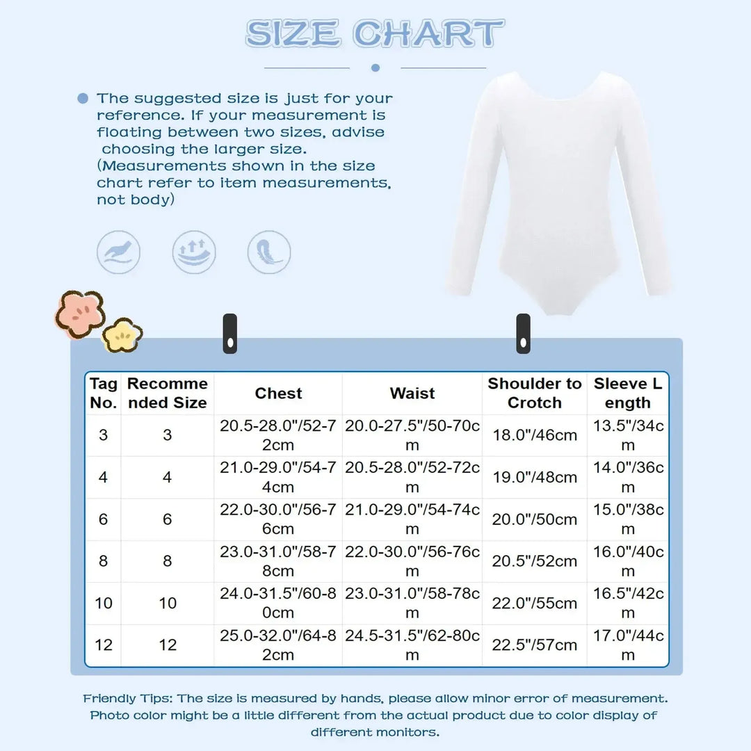Girls Long Sleeve Ballet Leotard – Gymnastics Bodysuit - Bennys Beauty World