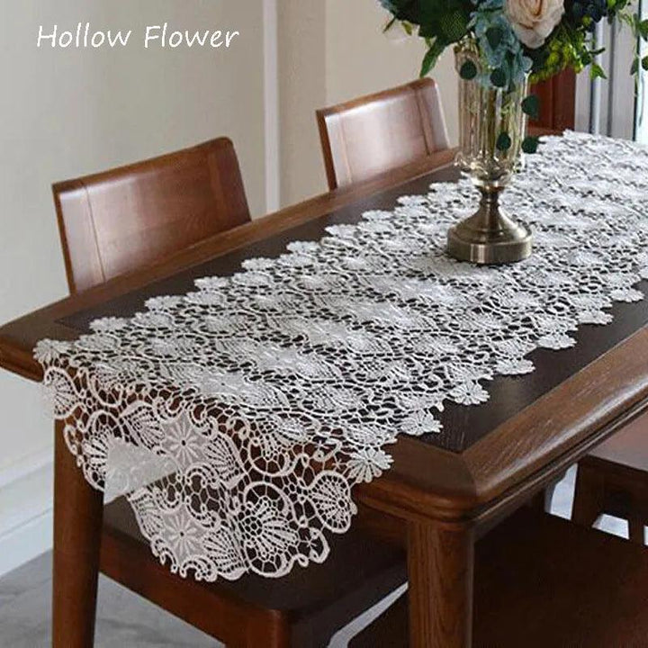 Luxury Flower Embroidery bed Table Runner flag cloth cover Coffee Christmas Party home tablecloth Wedding New year decor-Arlik interiors