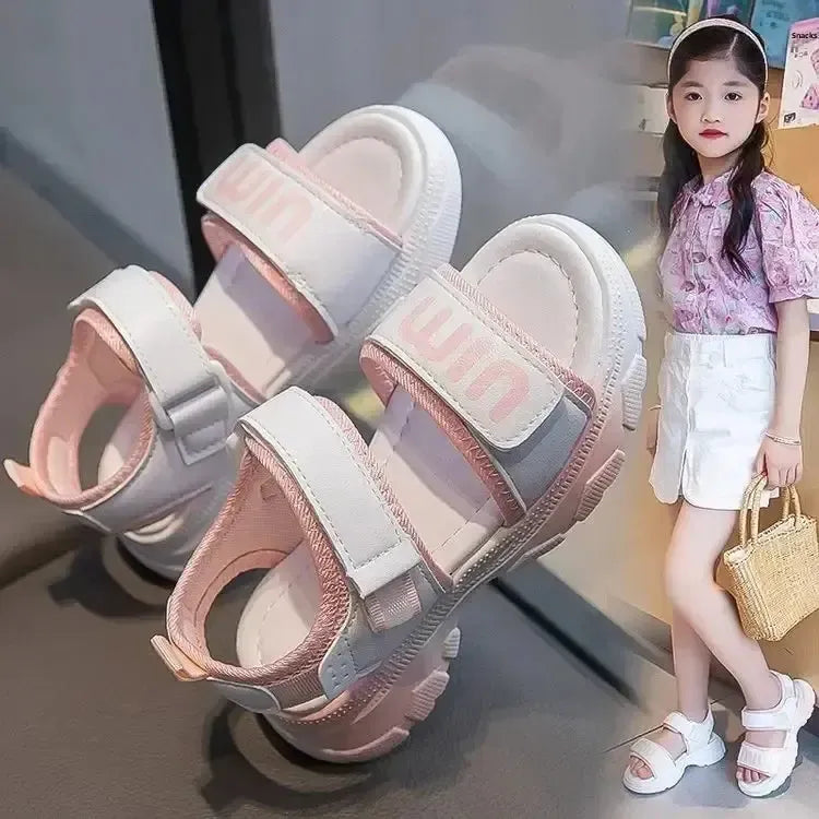 Girls' Pink Princess Sandals – For Summer Age 4–6 Years-Bennys Beauty World