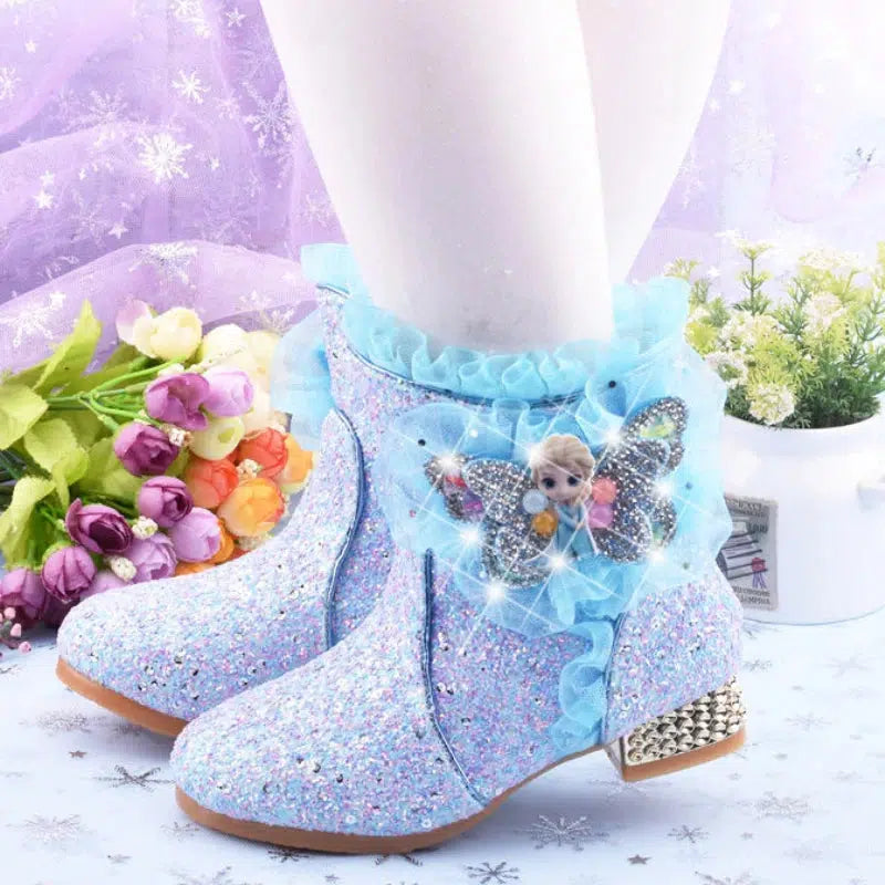 Princess Ankle Boots Plus Velvet Cotton Boots For Children-Shoes-Bennys Beauty World