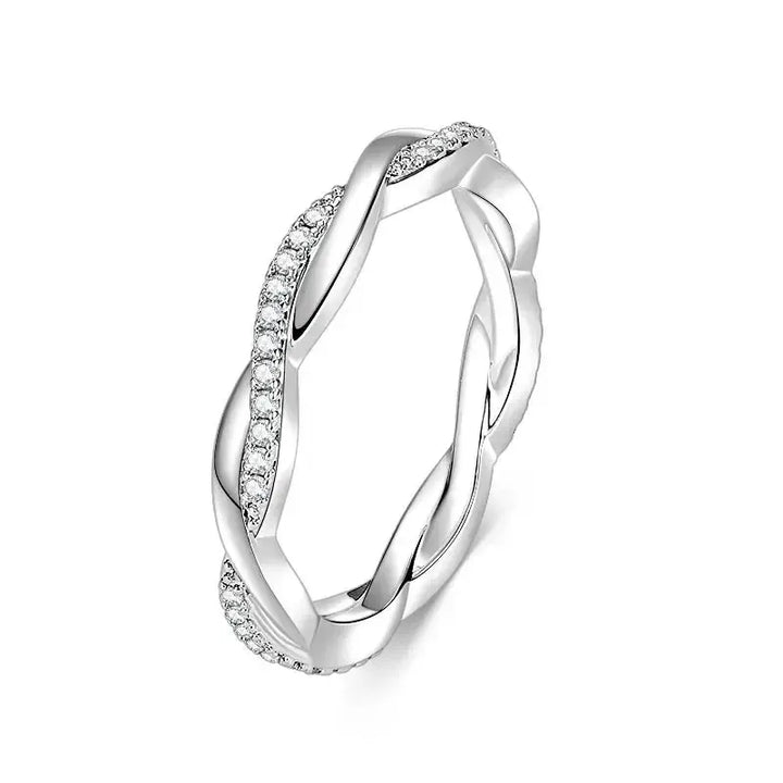 GRA Certified Moissanite Twisted Eternity Band Ring – 14K Gold Filled Engagement Ring for Women-Rings-Bennys Beauty World