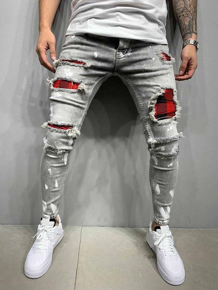 Men Pants Fashion Men Casual Pants Stretchy Demin Skinny Pants-pants-Bennys Beauty World