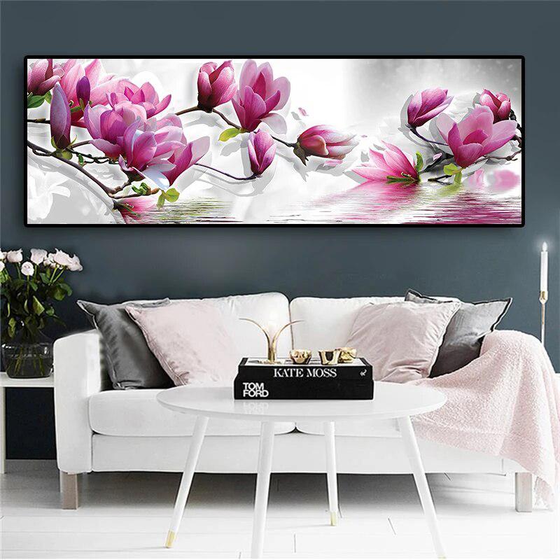 Purple Blooming Trees Flower Canvas Painting Cuadros Poster and Prints Minimalist Wall Art Pictures For Living Room Kitchen Room-Arlik interiors