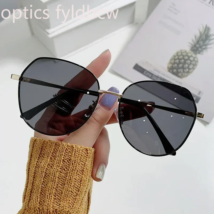 Custom Prescription Polarized Sunglasses – Oval Metal Frame for Women