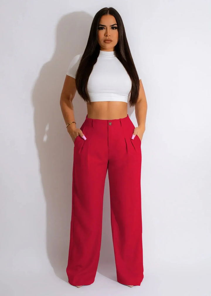 Women's High Waist Cotton Linen Wide Leg Trousers-Bennys Beauty World