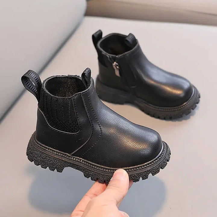 Baby Leather Ankle Boots Rubber Non-slip Boots-Shoes-Bennys Beauty World