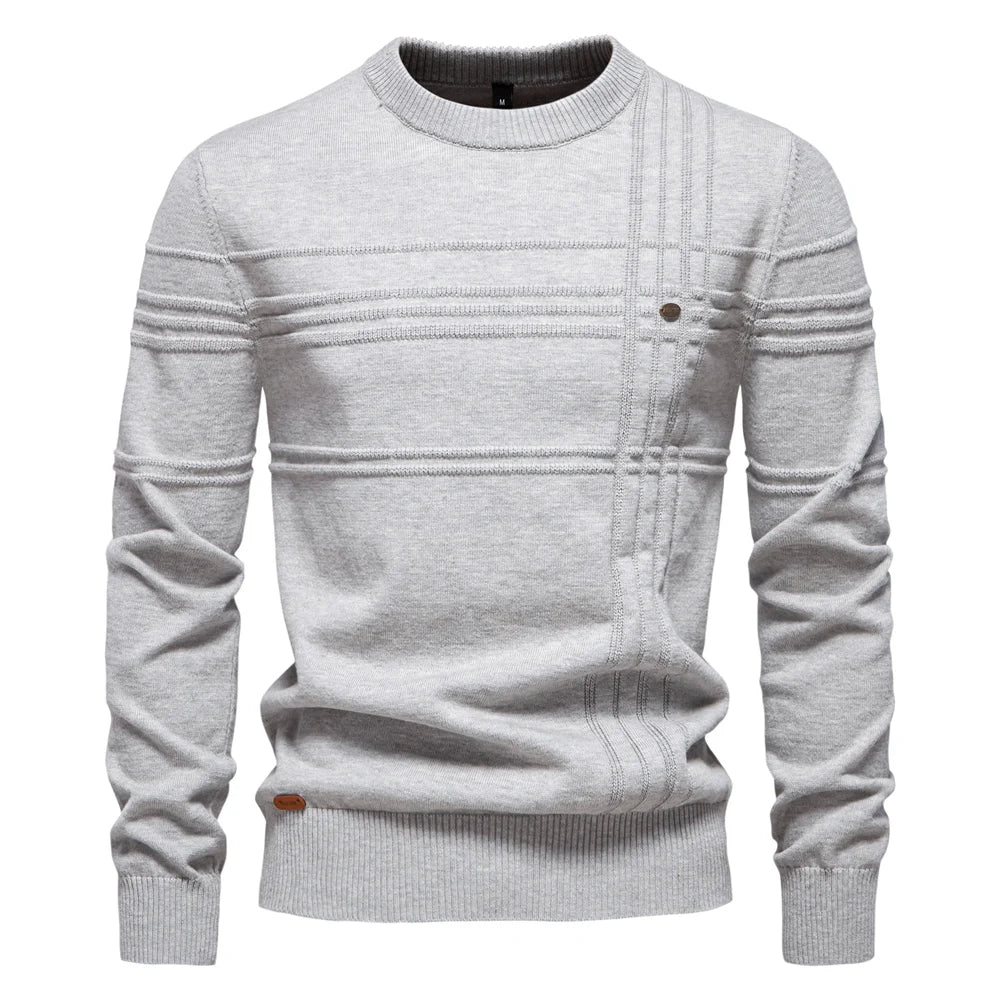 AIOPESON Men's Crewneck Pullover Knitted Cotton&nbsp;Sweater