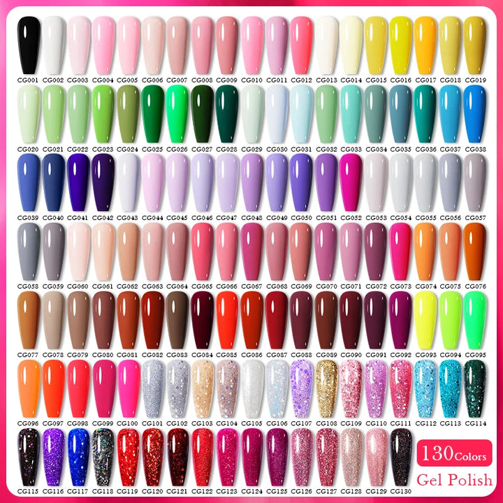 10ml Gel Nail Polish Gel 130 Colors Semi Permanent Solid Nail Gel