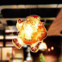 Santa Claus Led Suction Cup Window Hanging Lights Christmas Decorative Atmosphere BENNYS 