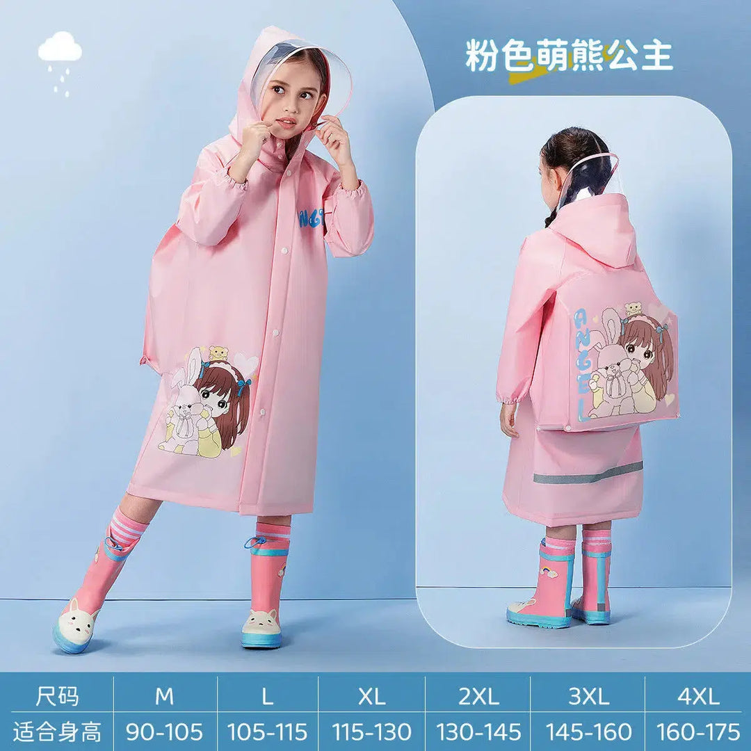 Waterproof Kids Rain Coat Portable Cartoon Rainwear Suit-Suit-Bennys Beauty World