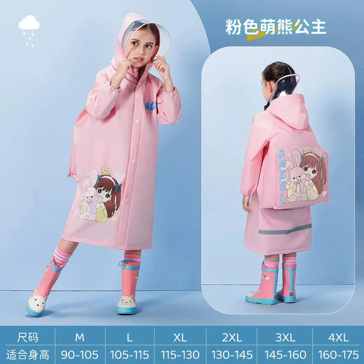 Waterproof Kids Rain Coat Portable Cartoon Rainwear Suit-Suit-Bennys Beauty World