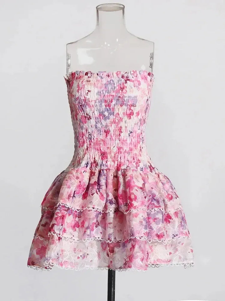 Women's Strapless Cut-Out Mini Dress-Dresses-Bennys Beauty World