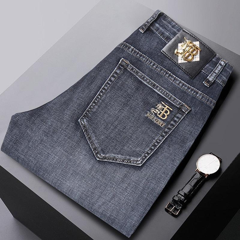 Men's Summer Denim Pants Jeans Men High-End Straight Pants-pants-Bennys Beauty World