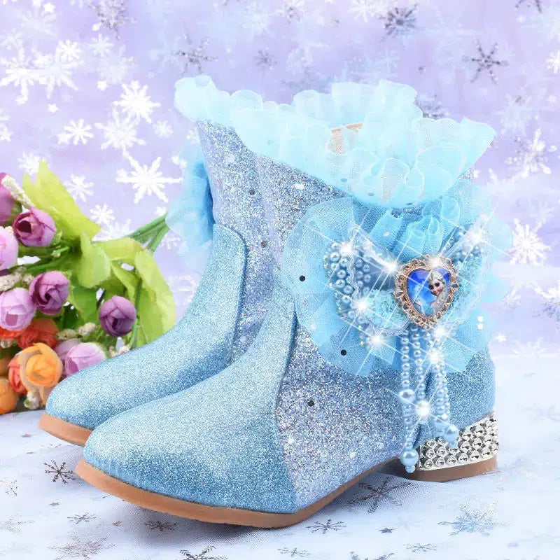 Princess Ankle Boots Plus Velvet Cotton Boots For Children-Shoes-Bennys Beauty World