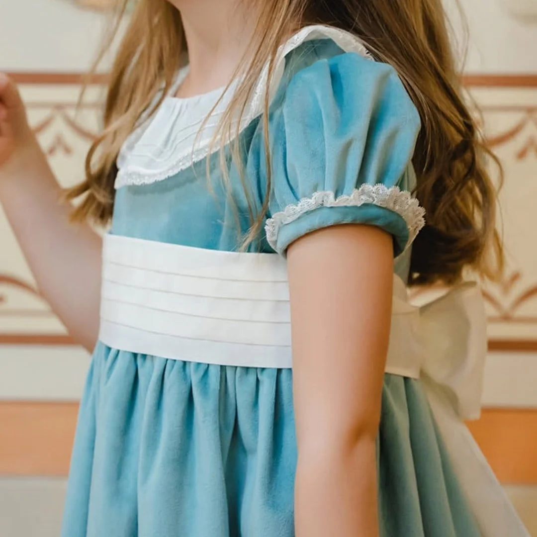 Winter Girl Dress Christmas Velvet Fabric Toddler Clothing
