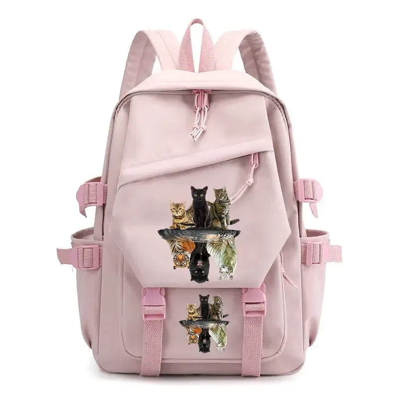 Back To School Cute Funny Cat Print Backpack-Backpack-Bennys Beauty World