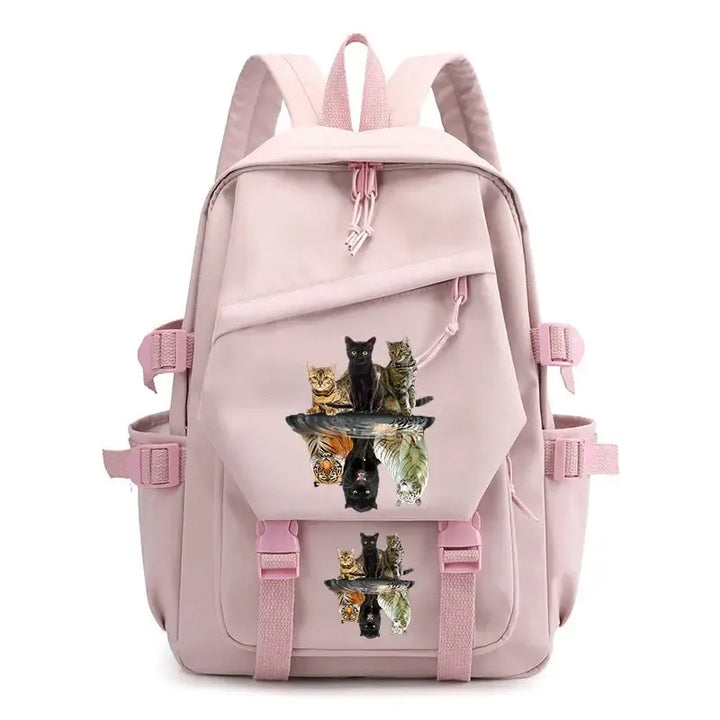 Back To School Cute Funny Cat Print Backpack-Backpack-Bennys Beauty World