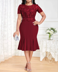 Fashion Lace High Waist Dress For Women-Dress-Bennys Beauty World