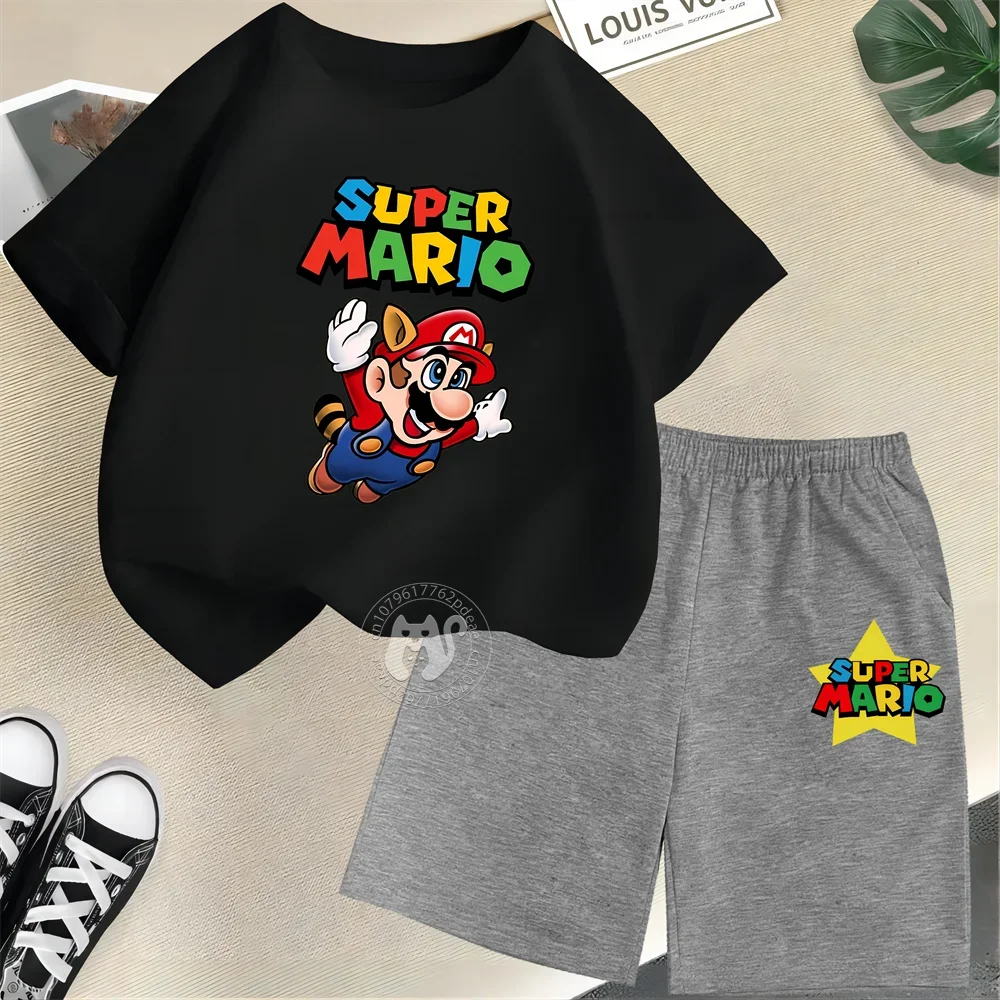 Summer Kids Cotton T-shirt + Shorts Set-Outfit Sets-Bennys Beauty World