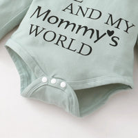 Baby Girls Clothing Letter Print Long Sleeve Infant Onesie Romper + Pants + Headbands-kids clothing-Bennys Beauty World